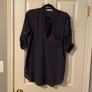 Lush navy blue long blouse